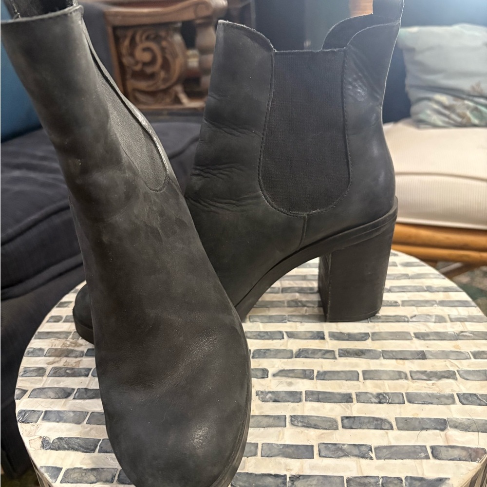Crown vintage by Born Black leather Ankle Boots size 7.5 - Picture 6 of 8